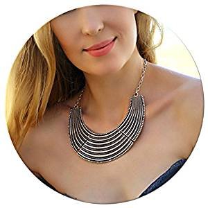 Elegant collar retro vintage unique silver necklace fashion necklace