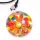 Glass, jewelry, glass ornaments, purple flowers, round, orange flowers, colorful background