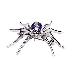 Dazzling luxury fashion diamond brooch pin spider clip - purple