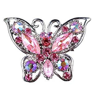 Fancy retro fashion jewelry diamond bling crystal butterfly brooch