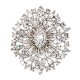 Oval crystal diamond flower brooch bride wedding