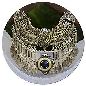 Ancient silver retro retro funky adjustable collar necklace