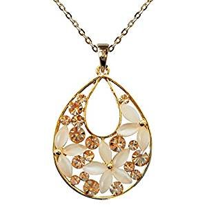 Stainless steel-plated champagne crystal white opal water droplets hit