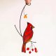 Cardinals Birds Stained Glass Ornament