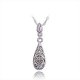 Women plated stainless steel pendant necklace classic floral design