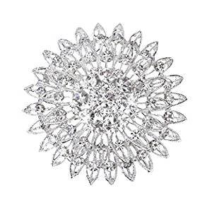 Rhinestone Wedding bridal bouquet of flowers silver brooch