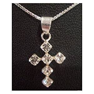 Silver chain on Crystal Cross - Silver Cross Xiao Man