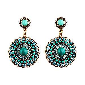 Female peacock retro retro ethnic Indian style beads fashion earrings