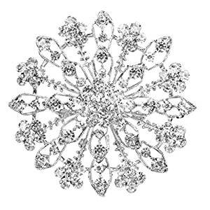 Ornate flower wedding party bridal brooch