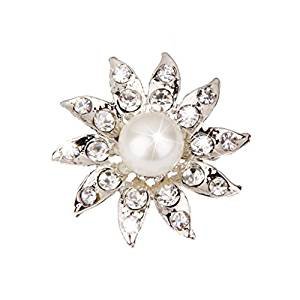 Sunflower pearl crystal diamond brooch bride wedding