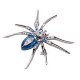 Dazzling diamond brooch pin spider clip - blue