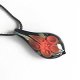 Glass, jewelry, glass pendant, orange flower, tongue type